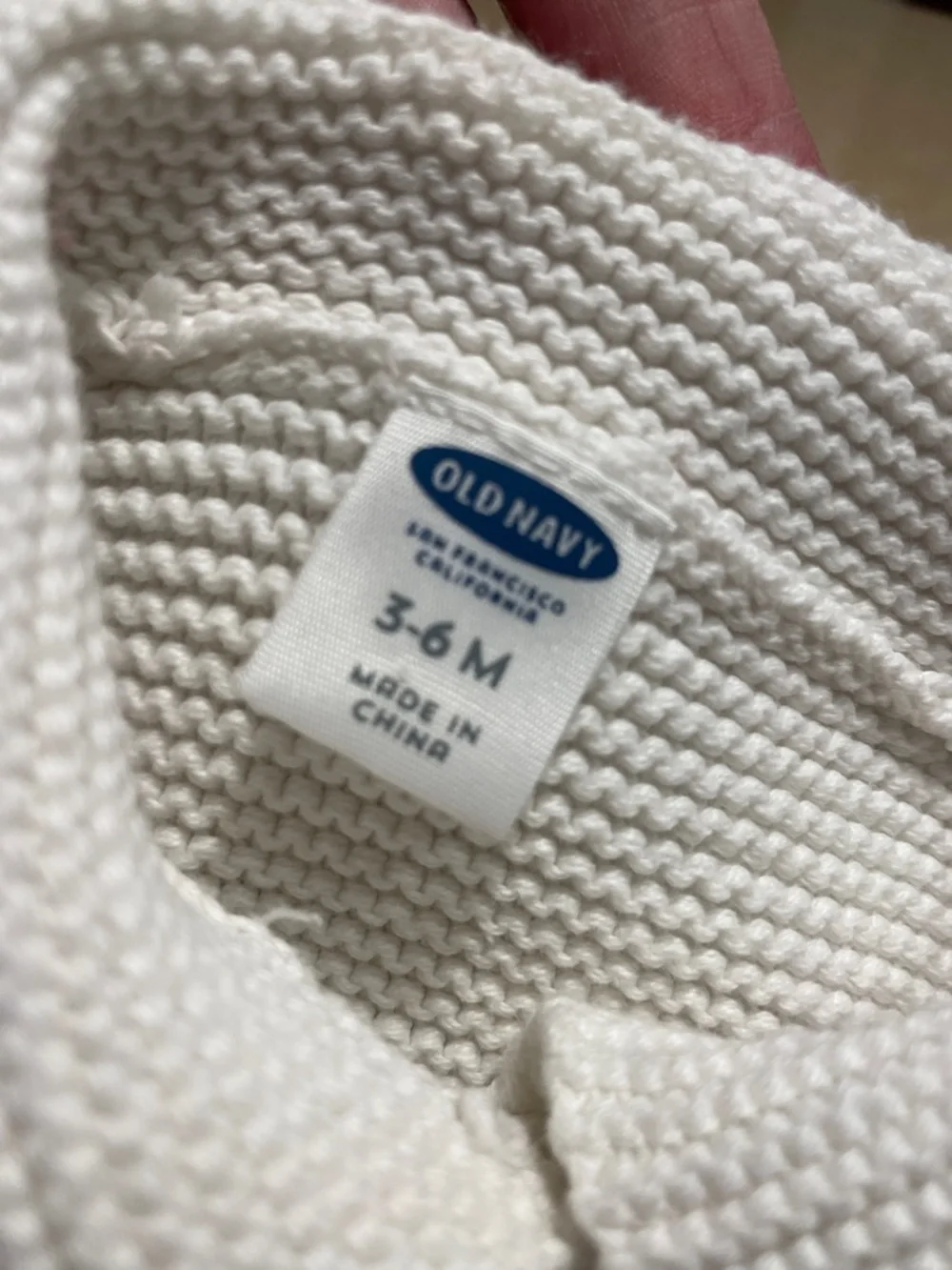 Old Navy White Knit Double-Breasted Baby Cardigan